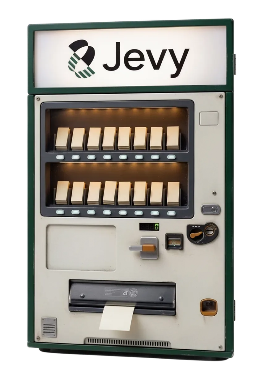 A Jevy question vending machine